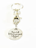Most Of All Let Love Be Your Guide Keychain Gift, Colossians 3:14 Gift, Sunday School Scripture Gifts For Her, Bible Verse Gifts For Him