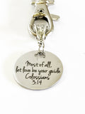 Most Of All Let Love Be Your Guide Keychain Gift, Colossians 3:14 Gift, Sunday School Scripture Gifts For Her, Bible Verse Gifts For Him