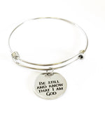 Be Still And Know That I Am God Stacking Bracelet, Psalm 46:10 Scripture Jewelry,  Stacking Bangle, Bible Verse Jewelry, Sunday School Gift