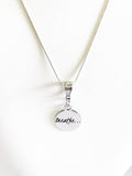 Breathe Pendant on Silver Chain, Meditation Spa Jewelry Gift For Her, Relaxation Yoga Jewelry, Inspiring Jewelry Girlfriend Gift