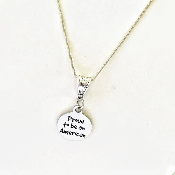 Patriotic Necklace Gifts, Patriotic Gifts, Proud To Be An American Necklace, USA Proud, USA Pride, American Pride Gift, Military Wife Gift