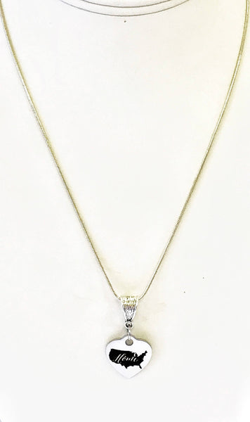 Patriotic Necklace Gifts, Patriotic Gifts, My Heart Is In The USA Necklace, USA Proud, USA Pride, American Is My Home, Military Wife Gift