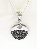 The Lords Prayer Stainless Steel Laser Engraved Pendant Necklace, Religious Comfort Jewelry Gift For Her, Sympathy Christian Baptism Jewelry