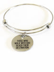 Those Who Walk With God Reach Their Destination Expanding Bangle Bracelet, Christian Encouragement Gift For Her, Spiritual Motivational Gift