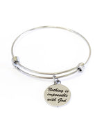 Christian Jewelry Gifts, Nothing Is Impossible With God Stacking Bangle, Religious Encouragement Gifts, Christian Gifts, Christian Jewelry