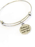 Christian Jewelry Gifts, Nothing Is Impossible With God Stacking Bangle, Religious Encouragement Gifts, Christian Gifts, Christian Jewelry