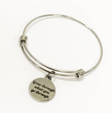 Motivational Jewelry Gifts, Grow Through What You Go Through Stacking Bangle, Encouragement Gifts, Sympathy Gifts, Motivational Gift For Her