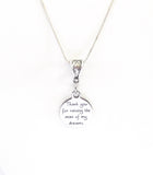 Thank You For Raising The Man Of My Dreams SS Engraved Pendant Necklace, Mother In Law Wedding Jewelry Gift For Her, Gift For Fiance's Mom