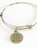 It Takes A Big Heart To Teach Little Minds  Expanding Bangle Charm Bracelet, New Teacher Back To School Jewelry Gift for Her, Teacher Gift