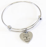 Scripture Jewelry Gift, Love Is Patient Love Is Kind Bracelet, Stacking Bangle, Expanding Charm Bracelet, First Cor 13 Bible Verse Jewelry