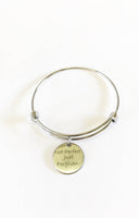 Not Perfect Just Forgiven Expanding Bangle Charm Bracelet, Baptism Jewelry Gift for Her, Confirmation Gift, Religious Sunday School Gift