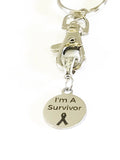 I Am A Survivor Cancer Awareness Keychain, Cancer Survivor Keychain, Cancer Sympathy Gift Keychain, Gift For Her, Fighting Cancer Strength