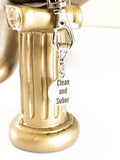 Clean And Sober Keychain, Encouragement Gift, Addiction Recovery Gift, Sober And Proud Keychain Gift for Her, Strength Gift for Him