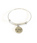 Be Brave Expanding Bangle Charm Bracelet, Stacking Bracelet, Stackable Bracelet, Encouragement Bracelet, Mindfulness Arrow Charm Jewelry