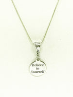 Believe In Yourself Pendant Necklace, Encouragement Necklace, Daughter Jewelry Gift, Motivational Jewelry, Mindfulness Yoga Jewelry For Her