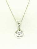 Believe In Yourself Pendant Necklace, Encouragement Necklace, Daughter Jewelry Gift, Motivational Jewelry, Mindfulness Yoga Jewelry For Her