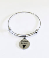 Dialysis Bracelet, Dialysis Patient Medical Charm Bracelet, Dialysis Alert Bracelet, Medical Notification, Medical Awareness Jewelry Gift