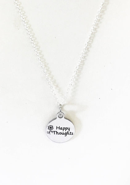 Happy Thoughts Minimalist Necklace, Encouragement Gift, Thinking Of You, Happy Gifts, Sympathy Gift, Encouraging Gift, Motivating Jewelry