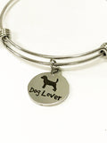 Dog Lover Expanding Bangle Charm Bracelet, Stacking Bracelet, Stackable Bangle, Pet Lover Gift, Dog Lover Gift, Dog Mama, New Dog Owner Gift