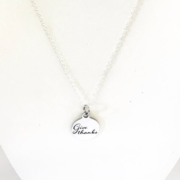 Give Thanks Necklace, Thanksgiving Jewelry, Always Thankful, Thanksgiving Gift, Give Thanks Gift For Her, Wife Jewelry, Daughter Jewelry