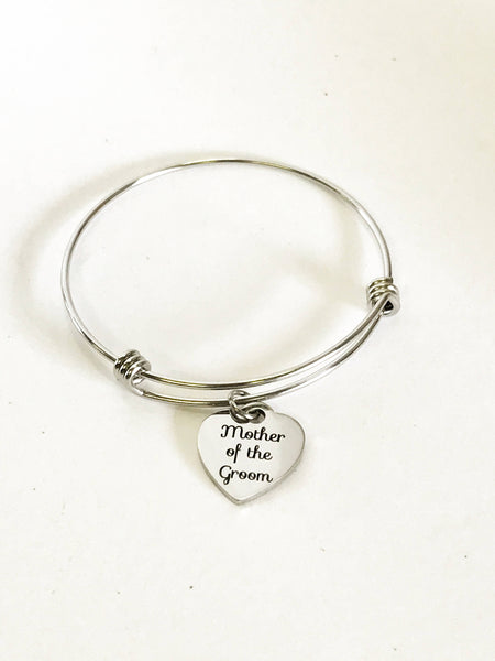 Mother Of The Groom Expanding Bangle Charm Bracelet, Stacking Bracelet, Stackable Jewelry Gift For Her, Mother In Law Wedding Jewelry, MIL