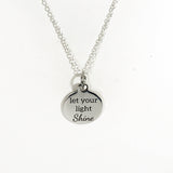 Let Your Light Shine Necklace, Encouragement Necklace, Motivational Necklace, Christian Necklace, Direct Sales Team Gifts, Daughter Jewelry