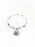 Goal Digger Expanding Bangle Charm Bracelet, Stacking Bracelet, Stacking Bangle, Stackable Bracelet, Direct Sales Team Success Gifts For Her