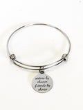 Sisters By Chance Friends By Choice Expanding Bangle Charm Bracelet, Sister Jewelry Gift, Sister In Law Gift, Sisters And Friends Forever