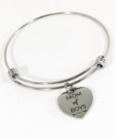 Mom Of Boys Bangle, Mom of Boys Jewelry, Gift For Mom, Mom Jewelry Gift, Boys Mom Gift For Her, Girlfriend Gift, Mom Gift