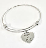 Mom Of Boys Bangle, Mom of Boys Jewelry, Gift For Mom, Mom Jewelry Gift, Boys Mom Gift For Her, Girlfriend Gift, Mom Gift