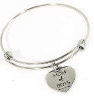 Mom Of Boys Bangle, Mom of Boys Jewelry, Gift For Mom, Mom Jewelry Gift, Boys Mom Gift For Her, Girlfriend Gift, Mom Gift