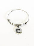 Little Sister Expanding Bangle Charm Bracelet, Stacking Bangle, Sorority Sister Gift, Fraternity Little Sister Gift, Big Little Gift For Her