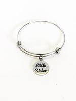 Little Sister Expanding Bangle Charm Bracelet, Stacking Bangle, Sorority Sister Gift, Fraternity Little Sister Gift, Big Little Gift For Her