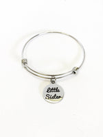 Little Sister Expanding Bangle Charm Bracelet, Stacking Bangle, Sorority Sister Gift, Fraternity Little Sister Gift, Big Little Gift For Her