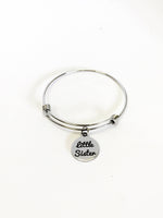 Little Sister Expanding Bangle Charm Bracelet, Stacking Bangle, Sorority Sister Gift, Fraternity Little Sister Gift, Big Little Gift For Her