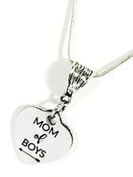 Gift For Mom, Mom of Boys Necklace, Silver Necklace for Mom, Boys Mom Gift, Mom of Boys Jewelry Gift, Mom Valentine Gift, Mom Gift Necklace