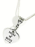 Gift For Mom, Mom of Boys Necklace, Silver Necklace for Mom, Boys Mom Gift, Mom of Boys Jewelry Gift, Mom Valentine Gift, Mom Gift Necklace