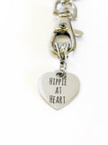 Hippie At Heart Keychain, Hippie Keychain Gifts, Hippie Valentine Gifts, Valentine's Day, Hippie Jewelry Gifts, Hippie New Car Gift Idea