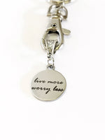 Live More Worry Less Keychain Gift, Mindfulness Gift, Meditation Gift, Encouragement Gift For Her, Motivational Gift, Sympathy Gift