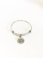 Together We Can Make A Difference Stacking Expandable Bangle Charm Bracelet, Mindfulness Jewelry, Social Awareness Gifts, Direct Sales Teams