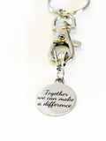 Together We Can Make A Difference Keychain, Mindfulness Keychain, Social Awareness Gifts, Social Consciousness Gifts, Direct Sales Team Gift