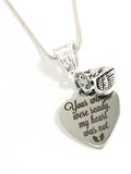 Your Wings Were Ready My Heart Was Not Heart Pendant on Silver Chain Necklace, Remembrance Necklace, Angel Wings, Sympathy Gift