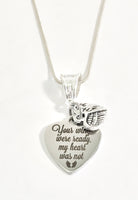Your Wings Were Ready My Heart Was Not Heart Pendant on Silver Chain Necklace, Remembrance Necklace, Angel Wings, Sympathy Gift