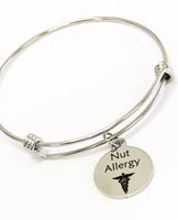 Nut Allergy Bracelet, Medical Charm Bracelet, Medical Awareness Bracelet, Nut Allergy Alert Bracelet, Nut Allergy Medical Notification