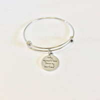 Today My Maid Of Honor Forever My Best Friend Stacking Expanding Bangle Charm Bracelet, Maid Of Honor Wedding Gift, Wedding Jewelry for BFF