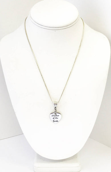 Mother Of The Bride Silver Necklace, Wedding Party Gifts, Wedding Announcement, Gift For Mom, Mother Of The Bride Gift, Necklace For Mom