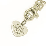 Firefighter Mom Keychain, Proud Firefighter Mom Gift, Proud Mom Gift, Gift For Firefighter Mother, Proud Of My Firefighter Keychain