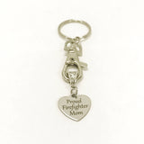 Firefighter Mom Keychain, Proud Firefighter Mom Gift, Proud Mom Gift, Gift For Firefighter Mother, Proud Of My Firefighter Keychain