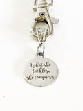 What She Tackles She Conquers Keychain Gift, Motivational Gift Keychain, Daughter Gift For Her, New Job Gift, Direct Sales Team Gift