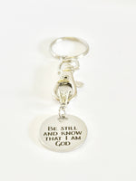 Be Still And Know That I Am God Keychain Gift, Psalm 46:10 Scripture Gift, Bible Verse Gift, Convertible Jewelry Gift, Sunday School Gift